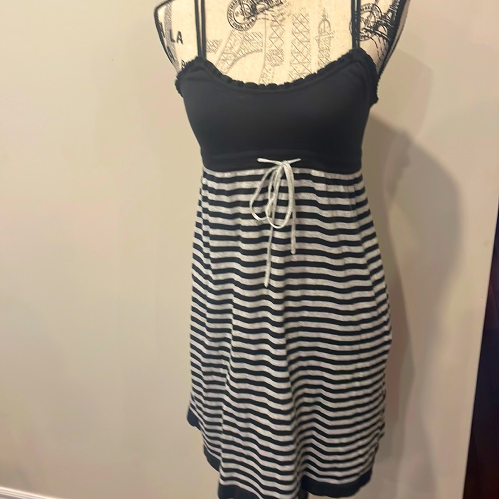 GREY AND BLACK STRIPED ROXY DRESS